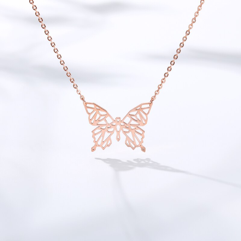 rose gold butterfly necklace