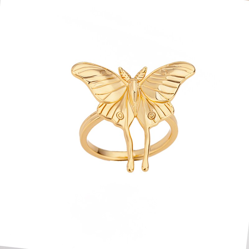 gold moth ring