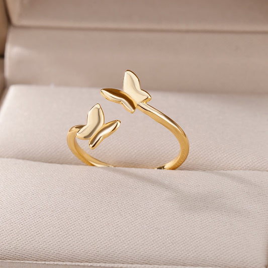 gold butterfly ring